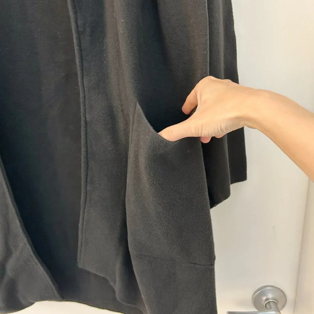 Quince 100% Organic Cotton Knit Blazer in Black Size 2X - Picture 6 of 8